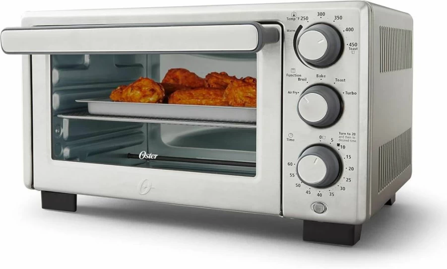 Oster Stainless Steel Air Fryer Countertop Oven - Compact Design for Quick Cooking