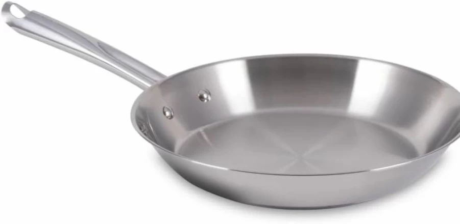 Tefal Platinum 12-Inch Stainless Steel Fry Pan - Induction Compatible, Oven Safe to 500°F, Dishwasher Safe, Silver Cookware for Professional Cooking