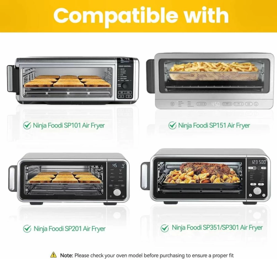 SIUDANGKA Crumb Tray Replacement with 4 Oven Liners Compatible for Ninja SP101 & SP151 Air Fryer Toaster Oven, Non-Stick Accessories for Countertop Oven