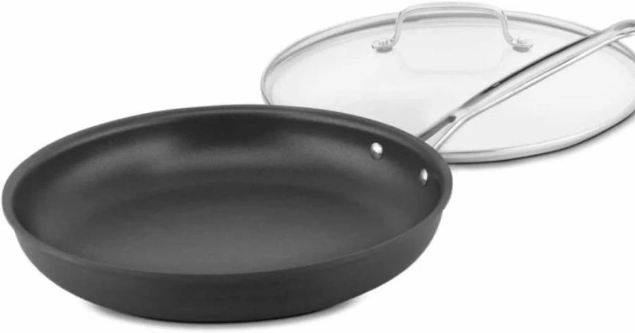 Cuisinart 12-Inch Nonstick Hard-Anodized Skillet with Glass Lid, 622-30GP - 12" Frying Pan, Oven Safe Cookware