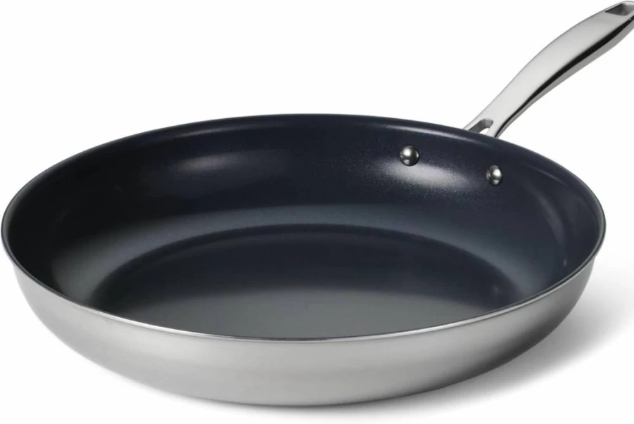 Tramontina Seattle 10-Inch Tri-Ply Stainless Steel Frying Pan - Induction Compatible, Dishwasher Safe, NSF Certified, Made in Brazil