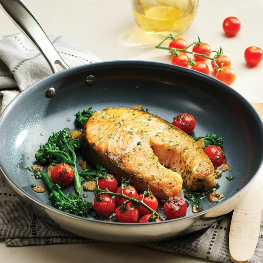 Tramontina Seattle 10-Inch Tri-Ply Stainless Steel Frying Pan - Induction Compatible, Dishwasher Safe, NSF Certified, Made in Brazil