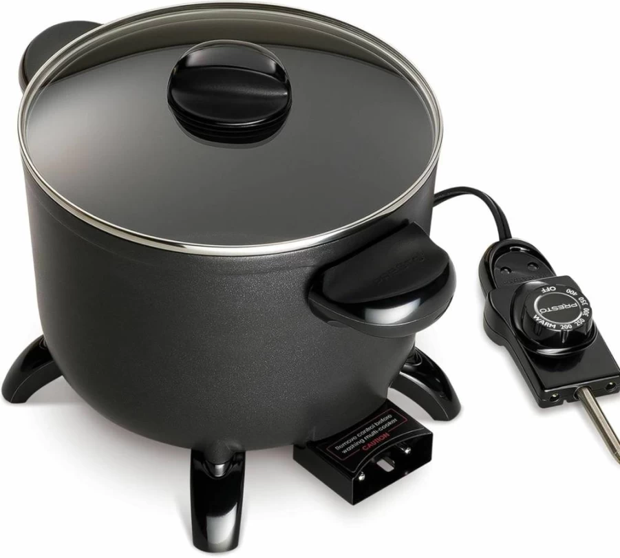 Presto 06006 Multi-Cooker and Steamer, 6-Quart Electric Kitchen Kettle, Black