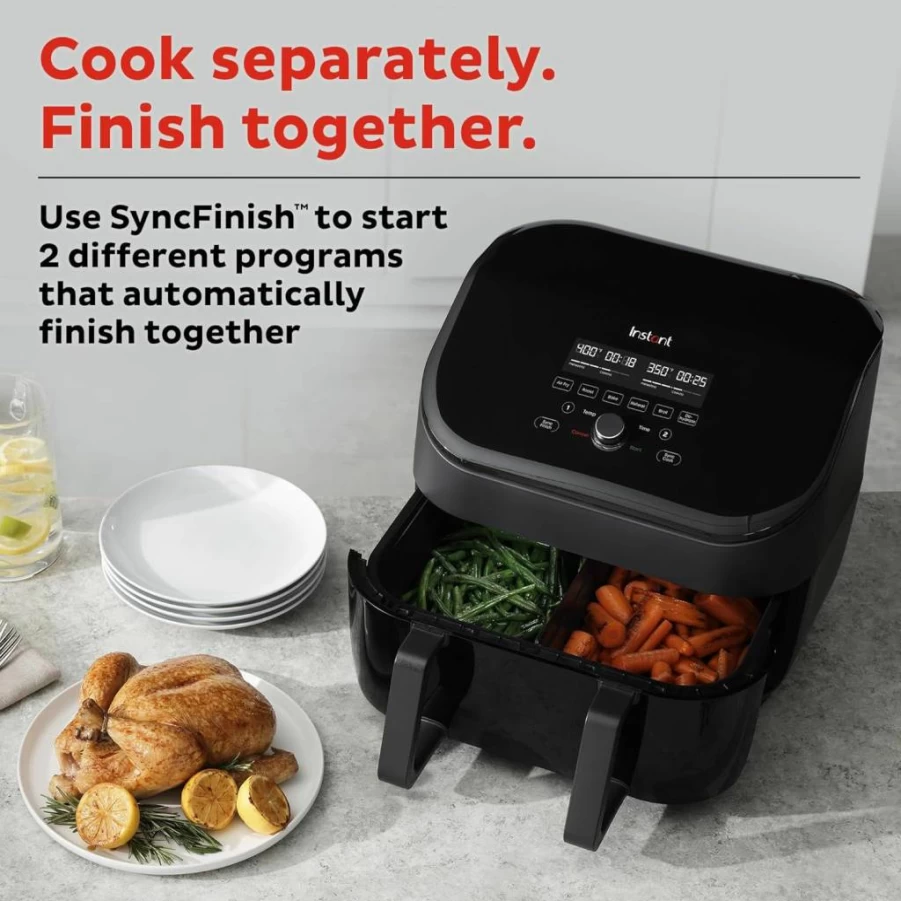 Instant Pot Versazone 9Qt 8-in-1 Air Fryer with EvenCrisp Technology for Baking, Roasting, Dehydrating & Reheating, Black