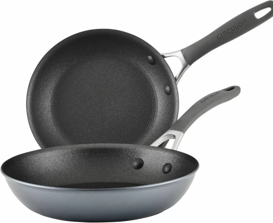 Circulon A1 Series Nonstick Frying Pan Set - 8.5" & 10" Induction Compatible Skillets with ScratchDefense Technology, Graphite