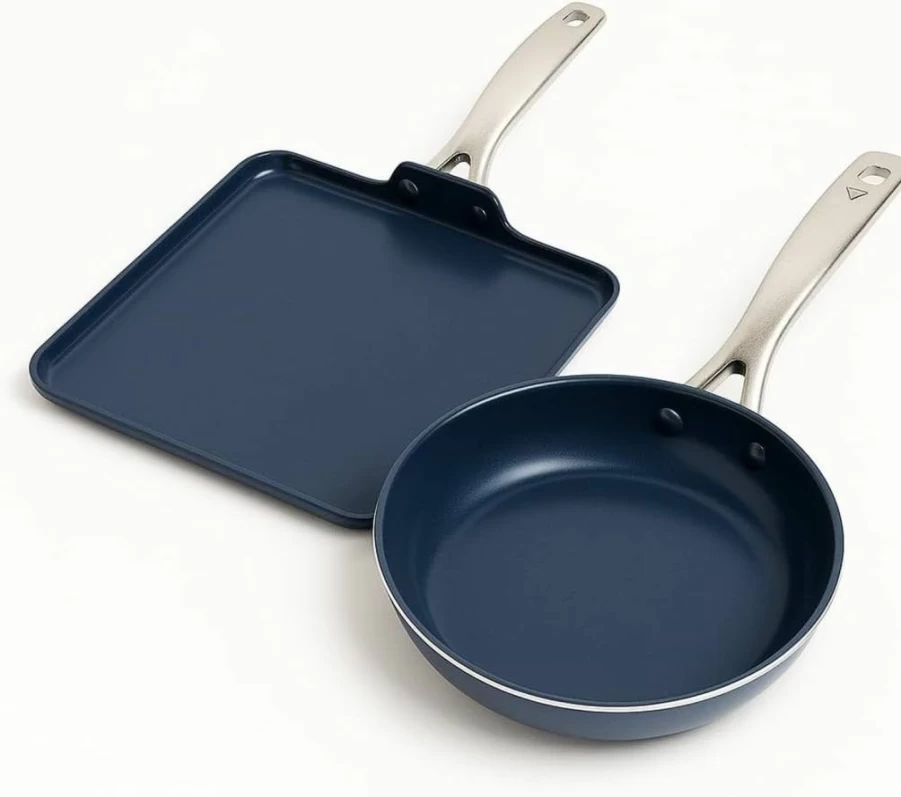 Blue Diamond 11-Inch Diamond Infused Ceramic Nonstick Griddle Pan, PFAS & PFOA-Free, Oven & Dishwasher Safe, Warp-Resistant, Even Heat Distribution, Metal Utensil Friendly