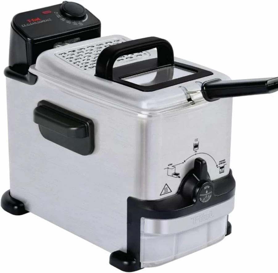 Tefal 3.5L Stainless Steel Deep Fryer with Basket, 1700W, Oil Filtration System, Adjustable Temperature Control, Digital Timer, Dishwasher Safe Parts