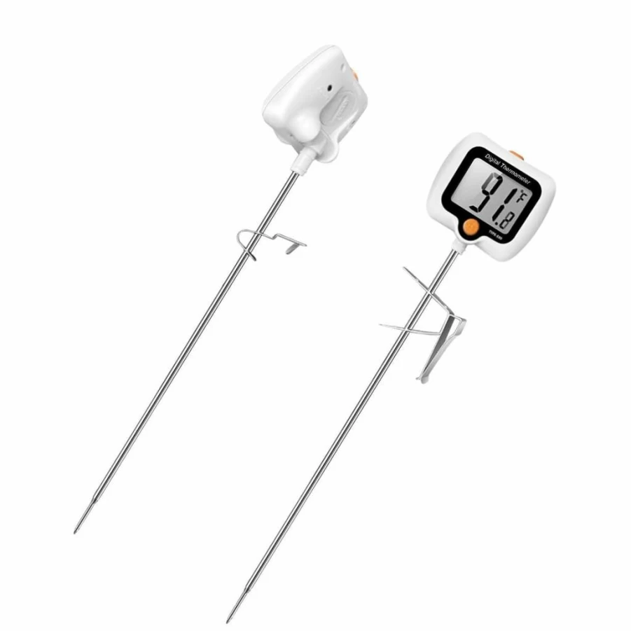 Efengcook 10-Inch Digital Candy & Meat Thermometer with Rotating Display, Instant Read Thermometer for Deep Frying, Baking, and Candy Making