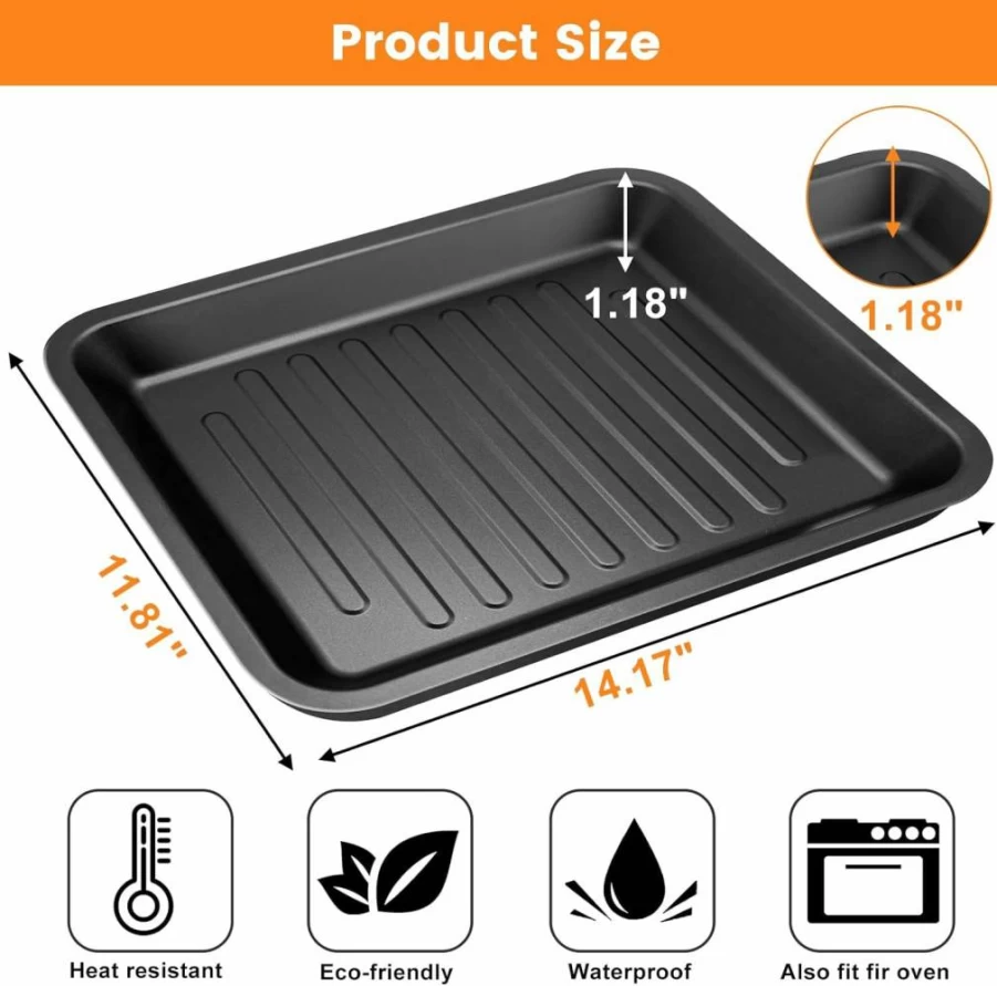 GWY 14"x12" Non-Stick Air Fryer Oven Accessories Set - Replacement Rack, Grill Pan & Crisper Tray for Cosori 12-in-1 C130/CS130/CO130 Convection Ovens