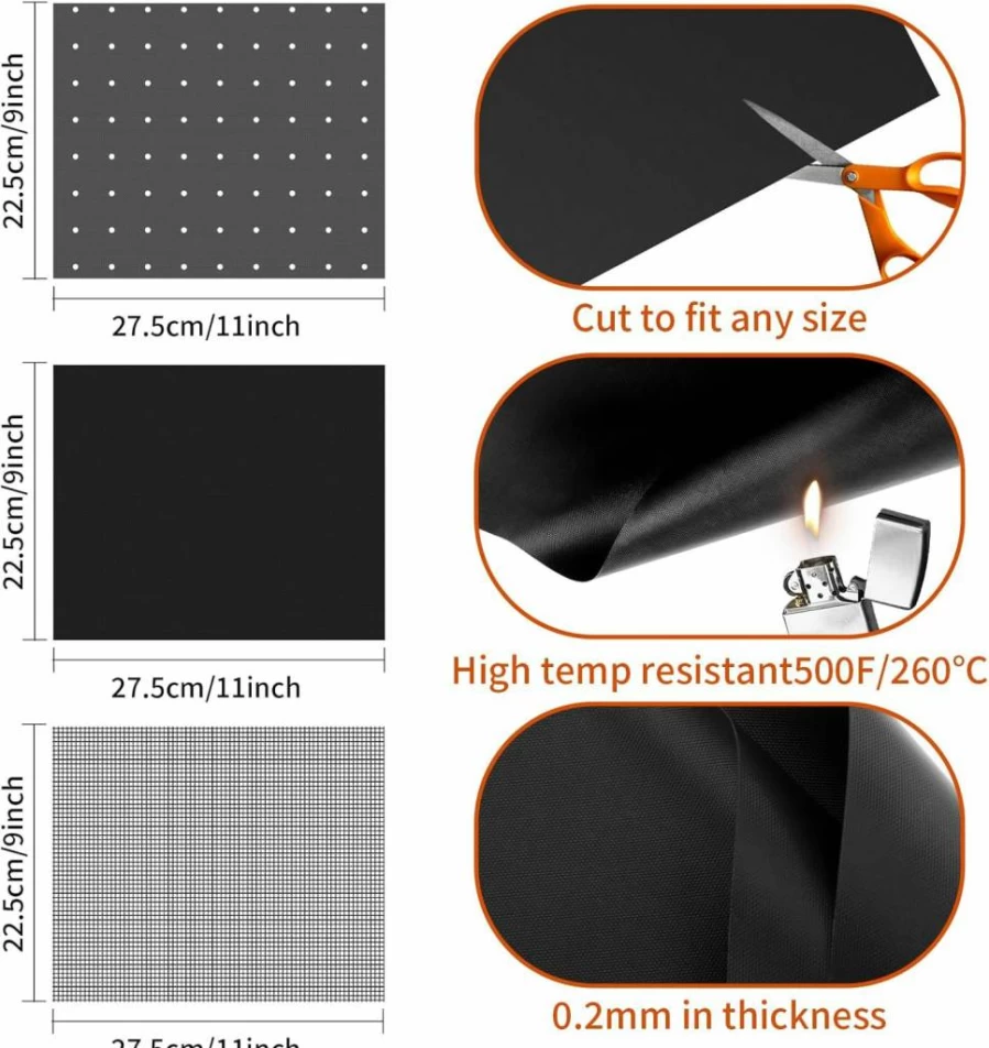 UPOGDDY Reusable Air Fryer Liners 12x12 Inch, 3 Pack Non-Stick Square Liners + 3 Mesh Sheets, Compatible with Ninja Foodi SP101/SP201/SP301/SP351, Oven/Microwave Safe up to 450°F, Air Fryer Accessories for Baking & Grilling