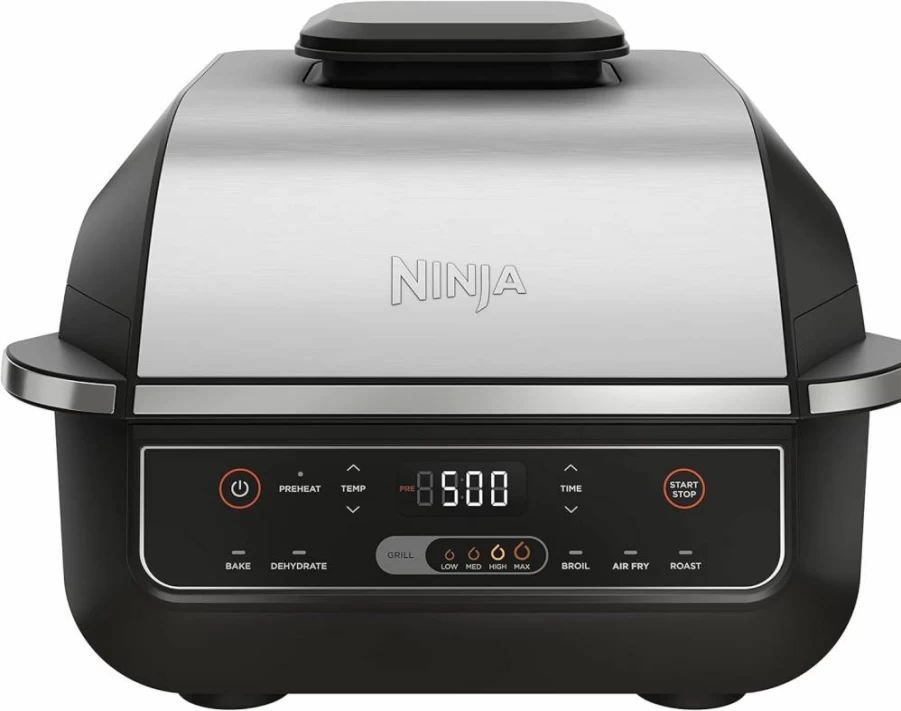 Ninja Foodi 5-in-1 Indoor Grill with Air Fry, Roast, Bake & Dehydrate, 3Lb Capacity, Smoke Control & Dishwasher Safe Parts, Black/Grey (AG301)