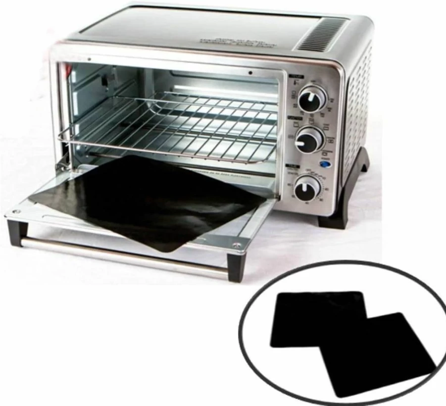 Bouti1583 Non-Stick Toaster Oven Liners (2-Pack) - 11" Dishwasher Safe Teflon Pans for Easy Cleanup, Prevents Spills & Odors