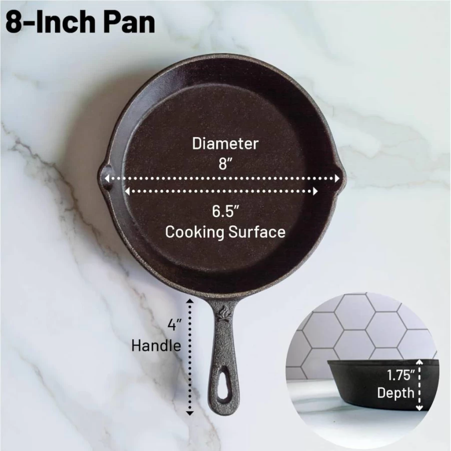 Backcountry Iron 12 Inch Pre-Seasoned Cast Iron Skillet – Large Round Heavy Duty Pan for Camping & Cooking