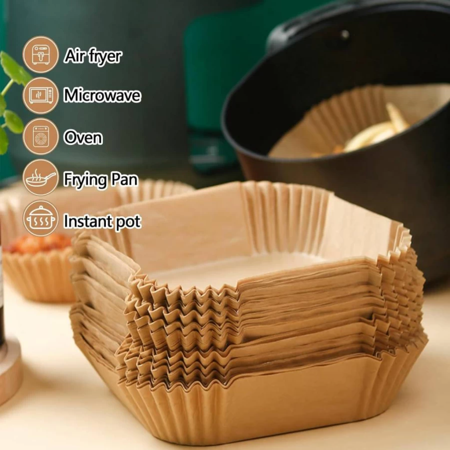 MAXTBEE 200Pcs 9x9 Inch Air Fryer Liners, Non-Stick Square Parchment Paper Sheets for Air Fryer, Oven & Microwave, 8 Inch Bottom, Oil-Proof & Heat Resistant Disposable Baking Liners