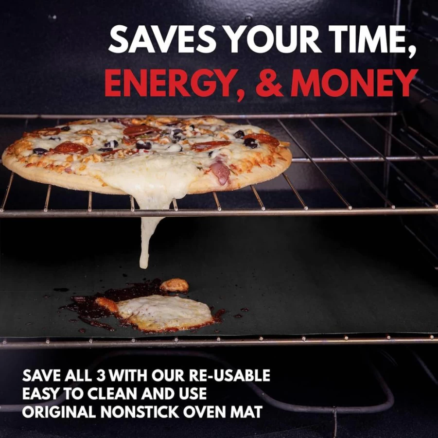 Cooks Innovations Non-Stick Oven Protector Mat - BPA & PFOA Free, Heat Resistant Baking Liners for Gas, Electric & Microwave Ovens - Heavy Duty Rack Liner
