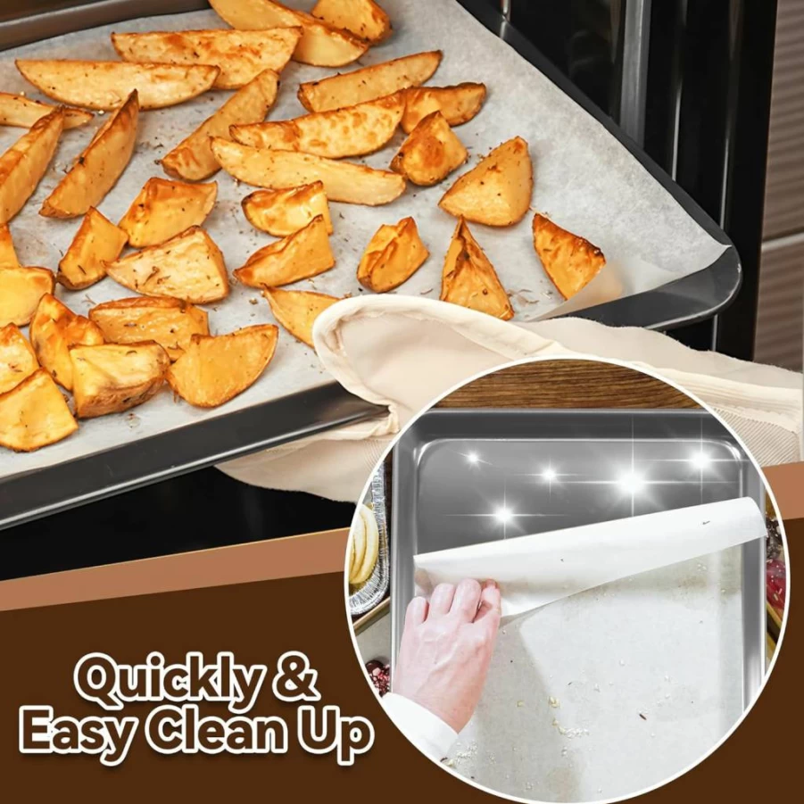 SIUDANGKA 100 Pcs Disposable Air Fryer Liners, Extra Large 26 Qt Parchment Paper Sheets, Compatible with Emeril Lagasse and Other Air Fryer Models
