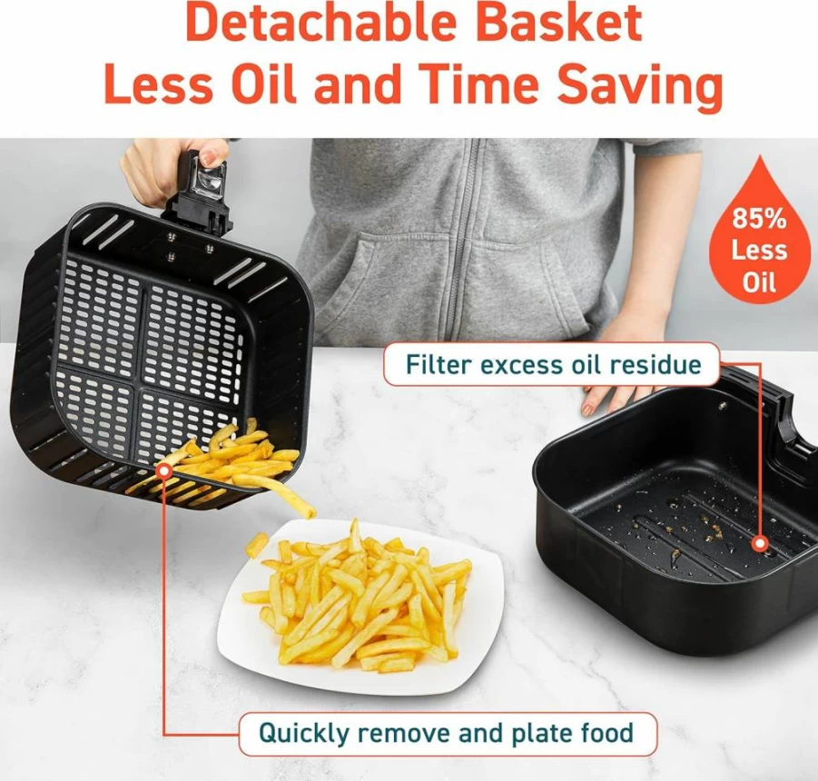 COSORI 5.8Qt Air Fryer Toaster Oven with 12-in-1 Functions, Adaptiq Technology, Dishwasher Safe Basket, for Baking, Roasting & Reheating, Includes 100+ In-App Recipes