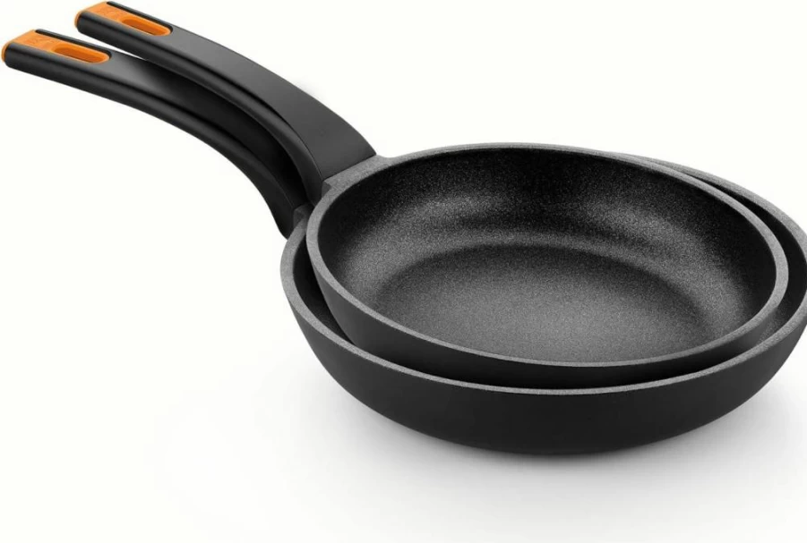 BRA Non-Stick Frying Pan Set - 8 & 10.2 Inch Cast Aluminum Cookware | PFOA-Free, Induction Compatible | Heat-Resistant Handle, Warp-Resistant Design