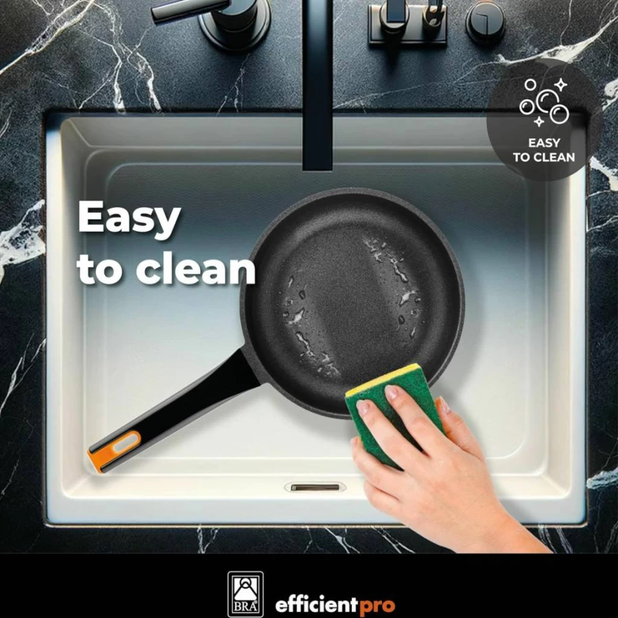 BRA Non-Stick Frying Pan Set - 8 & 10.2 Inch Cast Aluminum Cookware | PFOA-Free, Induction Compatible | Heat-Resistant Handle, Warp-Resistant Design