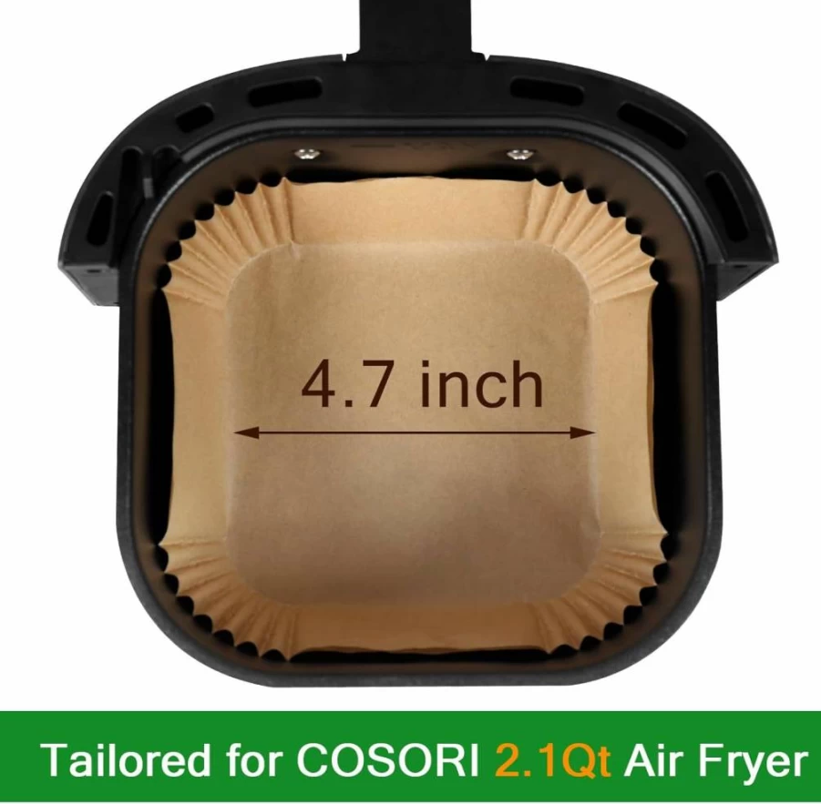 SIUDANGKA 130-Pack Disposable Air Fryer Liners Parchment Paper Sheets, Compatible with Cosori 2.1 Qt & Other Mini Air Fryers, Non-Stick Baking Accessories