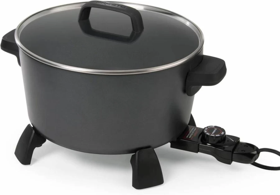 National Presto 10-Quart Multi-Cooker - Steamer, Deep Fryer, and XL Kitchen Kettle in Black