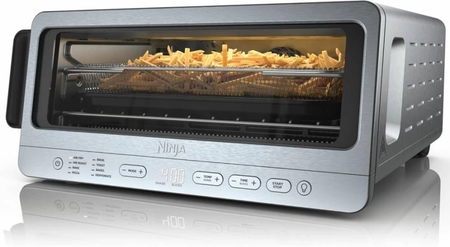 Ninja Sp151 8-in-1 Flip Toaster Oven with Air Fryer, 1800W Stainless Steel Countertop Oven, Space-Saving Flip-Up Design, Includes Air Fry Basket, Sheet Pan, Wire Rack & Removable Crumb Tray