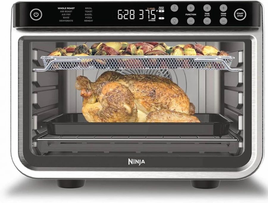 Ninja DT501 6-in-1 Smart XL Air Fryer Toaster Oven | 1800W Countertop Convection Oven for Baking, Pizza, Roasting 12lb Turkey | 20 Cookie Capacity | Stainless Steel Construction