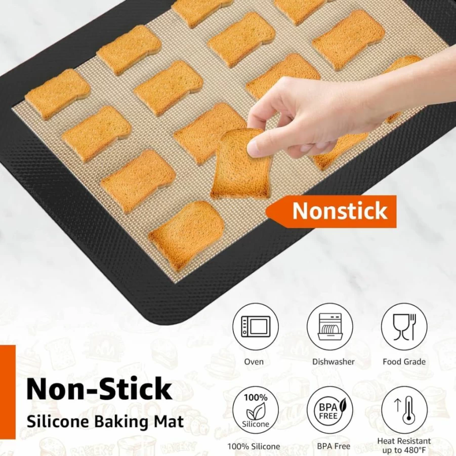 Sun3drucker Reusable Non-Stick Air Fryer Liners 12x12 Inch - 3 Pack with Mesh Sheets for Ninja Foodi SP101/SP201/SP301/SP351, Toaster Oven Mat, Microwave & Grill Safe, 450°F Heat Resistant