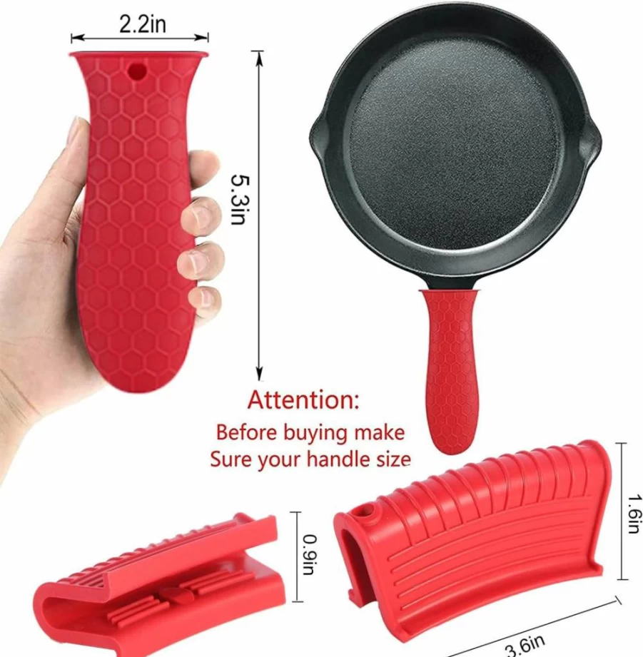 4 Pcs OYSIR Heat-Resistant Silicone Handle Covers for Pots, Pans & Cookware - Non-Slip Grip, Lake Blue, Fits Cast Iron Skillets & Casserole Dishes