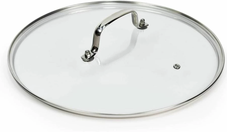 MOJIRE 12 Inch Tempered Glass Lid with Stainless Steel Handle - 297mm-312mm Replacement Cover for Frying Pans, Skillets, Cast Iron, Aluminum & Stainless Steel Pots