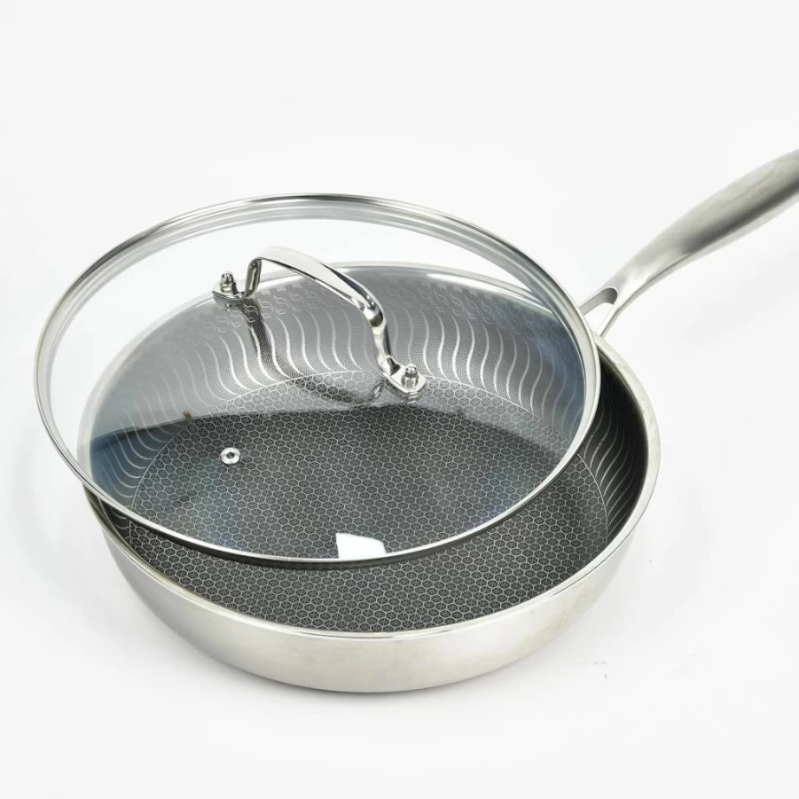MOJIRE 12 Inch Tempered Glass Lid with Stainless Steel Handle - 297mm-312mm Replacement Cover for Frying Pans, Skillets, Cast Iron, Aluminum & Stainless Steel Pots