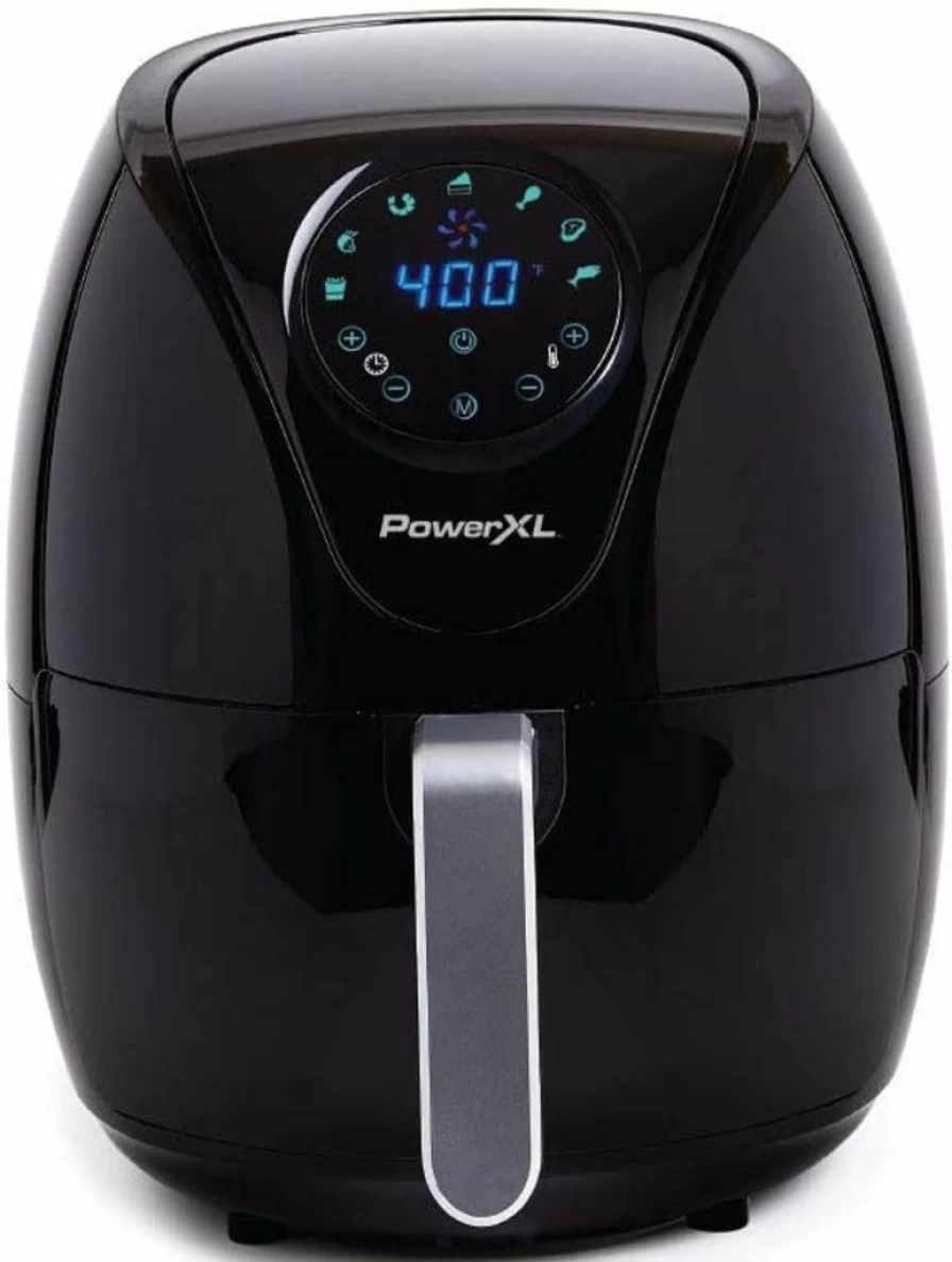 PowerXL 7 Qt Maxx Classic Air Fryer with Extra Hot Air Technology, Nonstick High Gloss Finish - Fry, Roast, Bake, Broil, Crisp - Black