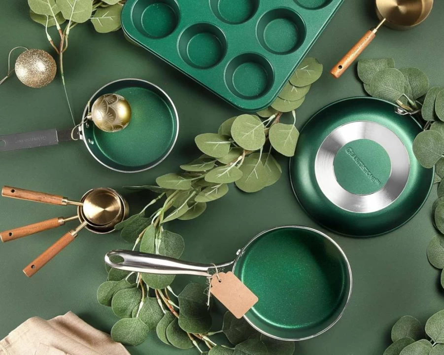 Granitestone 10-Inch Nonstick Frying Pan Skillet - Emerald Green, PFOA & PFOS Free, Oven & Dishwasher Safe, Ideal for Eggs & Omelettes