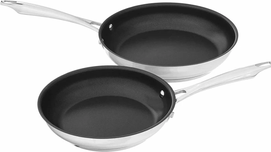 Cuisinart Professional Series 2-Piece Nonstick Stainless Steel Skillet Set, 8922-810Ns, 2-Pack