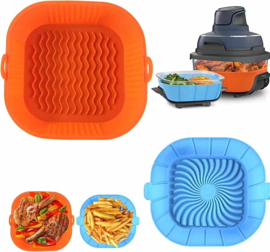 260Pcs AODPWEN Air Fryer Liners for Ninja Foodi 4-in-1, Disposable Non-Stick Square Parchment Paper, Unbleached Air Fryer Accessories for Easy Cleanup
