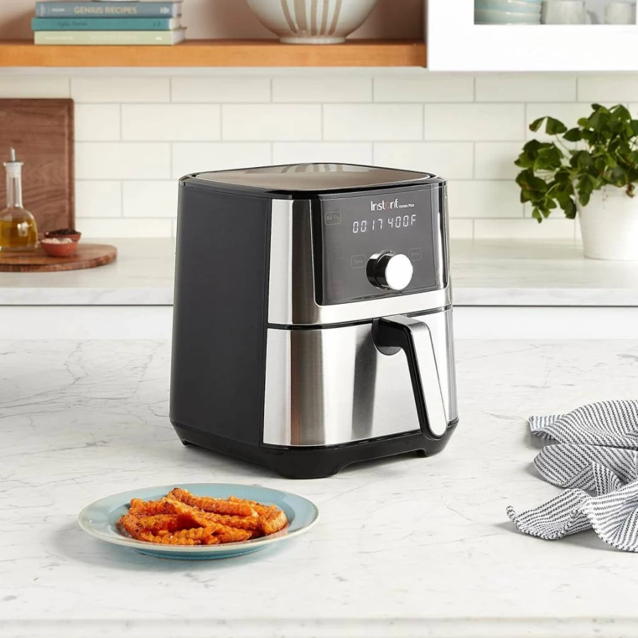 Instant Pot Vortex Plus 6QT XL Air Fryer Oven - 6-in-1 Countertop Convection Toaster Oven with Broil, Dehydrate, Bake, Roast & Reheat Functions, 100+ App Recipes, Dishwasher Safe Basket, Black
