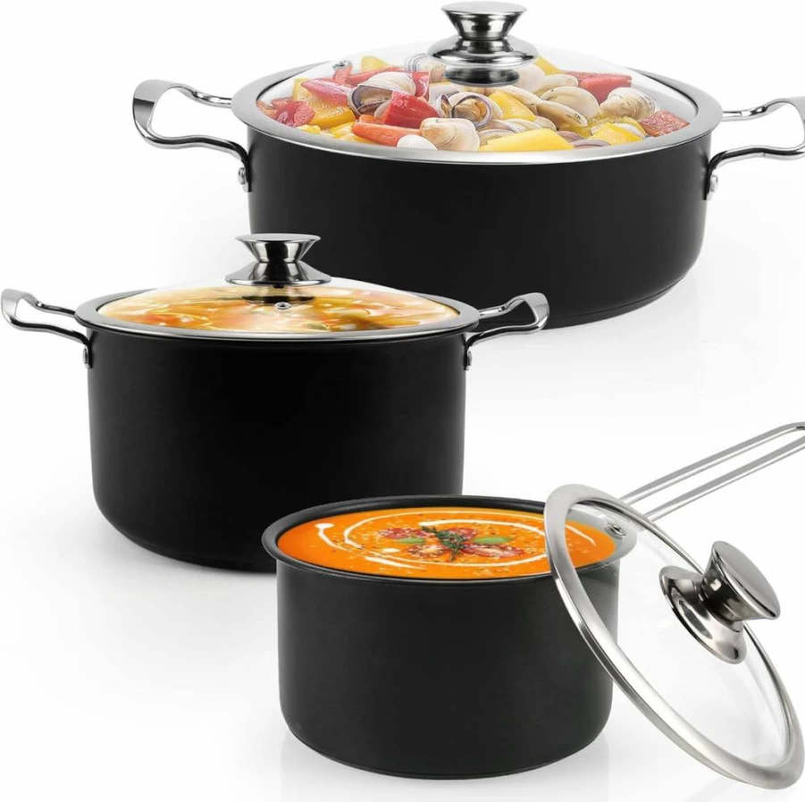 Aufranc 10-Piece Stainless Steel Cookware Set with Saucepans, Skillet, Dutch Oven & Steamer - Premium Pots and Pans for Home Chefs