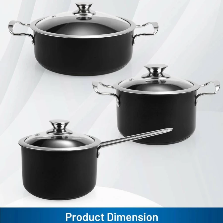 Aufranc 10-Piece Stainless Steel Cookware Set with Saucepans, Skillet, Dutch Oven & Steamer - Premium Pots and Pans for Home Chefs