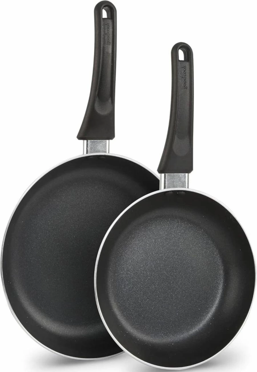GoodCook 8" & 10" Nonstick Frying Pan Set - PFOA-Free Aluminum Skillets with Even Heat, Cool-Touch Handle for Sautéing, Searing & Frying
