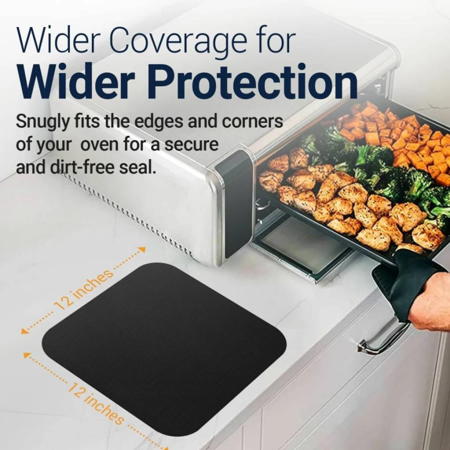 Linda's Essentials 12x12 Inch Reusable Non-Stick Toaster Oven Liners (4 Pack) - Heat Resistant Bottom Mat Compatible with Ninja, Cuisinart, Emeril Lagasse & More