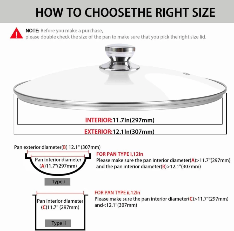 Laplad 10 Inch Glass Lid - Oven Safe Replacement Cover for 10" Pans, Pots, Woks & Skillets