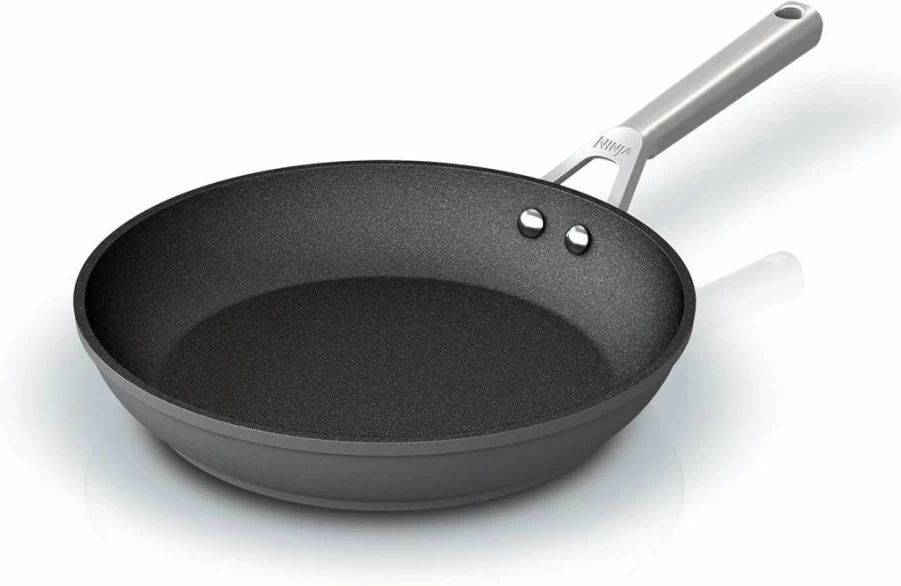 Ninja Foodi Neverstick Premium 12-Inch Fry Pan, Hard-Anodized Nonstick Skillet, Oven Safe to 500°F, Durable Slate Grey Cookware