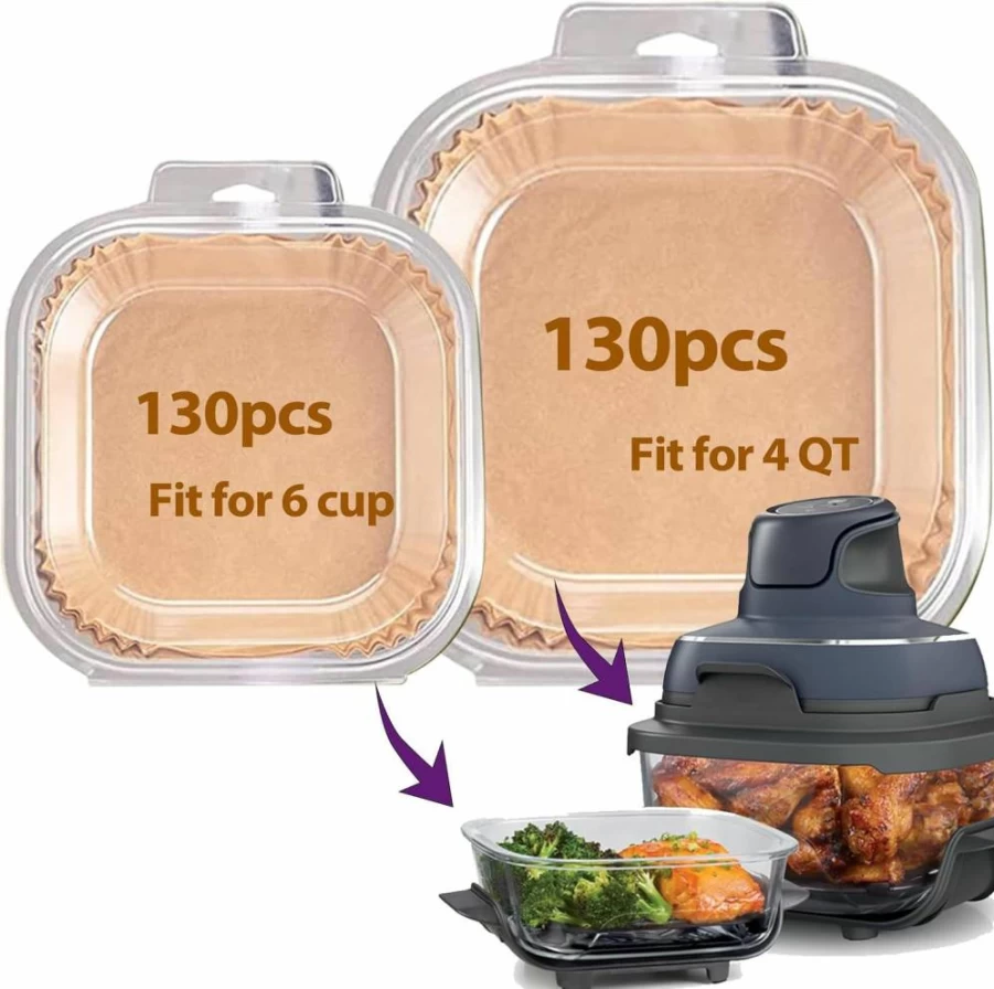 LHSHAD 260-Pack Disposable Air Fryer Liners Compatible with Ninja Crispi 4 Qt & 6 Cup, Non-Stick Baking Sheets for Air Fryer Accessories, BPA-Free Parchment Paper