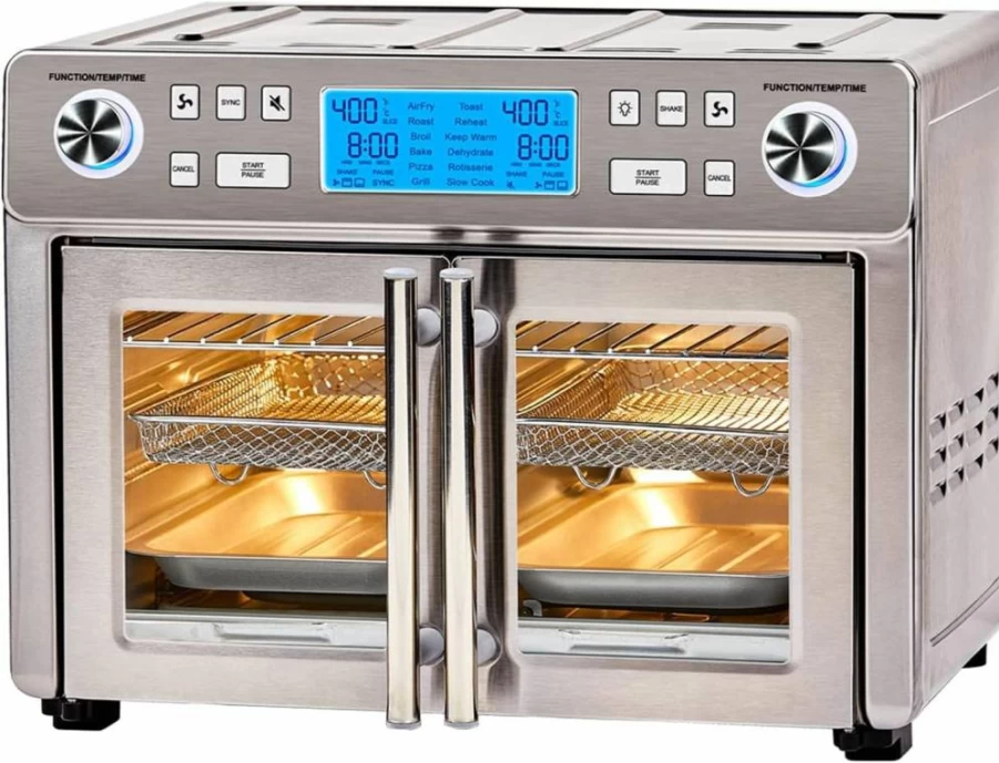 Emeril Lagasse 25 Qt Dual Zone Air Fryer Oven Combo - French Door Design, Cook 2 Foods Simultaneously, 60% Faster Cooking From Frozen