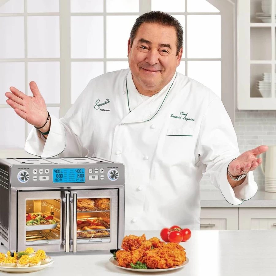 Emeril Lagasse 25 Qt Dual Zone Air Fryer Oven Combo - French Door Design, Cook 2 Foods Simultaneously, 60% Faster Cooking From Frozen