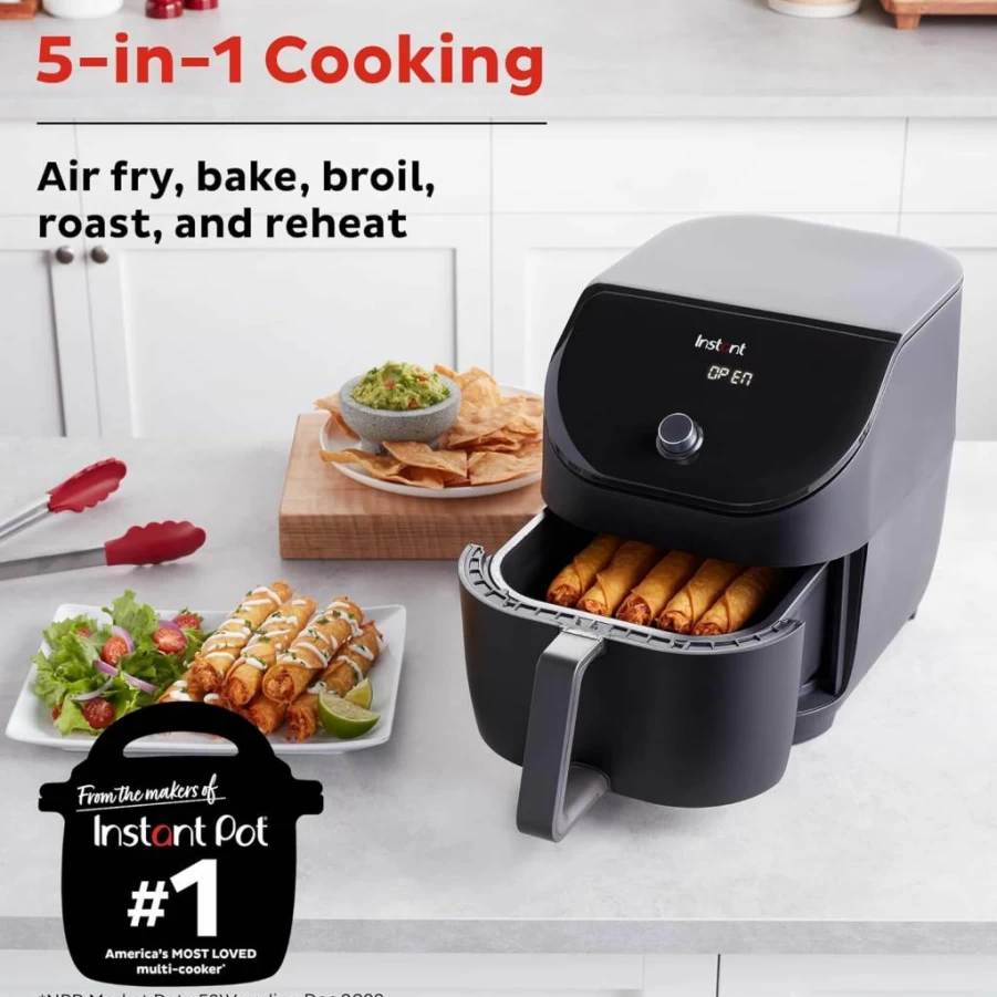 Instant Pot 10Qt Air Fryer with EvenCrisp Technology - 7-in-1 Multi-Cooker for Frying, Baking, Roasting, Dehydrating & Rotisserie, Includes 100+ Digital Recipes, Stainless Steel Construction