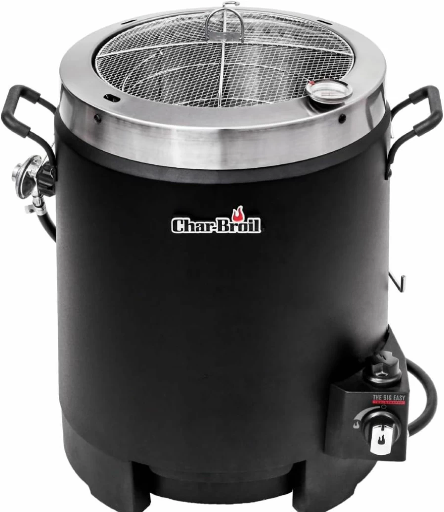 Char-Broil The Big Easy TRU-Infrared Propane Turkey Fryer - Oil-Less Stainless Steel Outdoor Cooker, Black (Model 17102065)