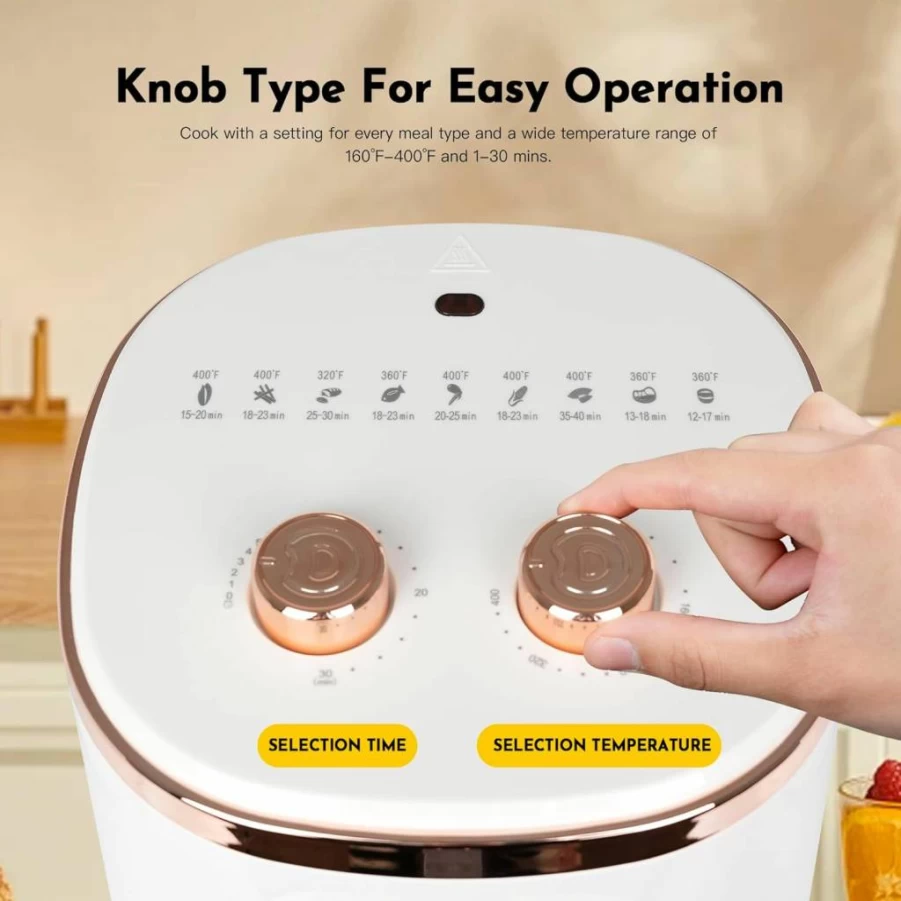YEDI HOUSEWARE Evolution 6.8QT Stainless Steel Air Fryer with Ceramic Basket, Accessory Kit & Recipe Book, Healthy Oil-Free Cooking