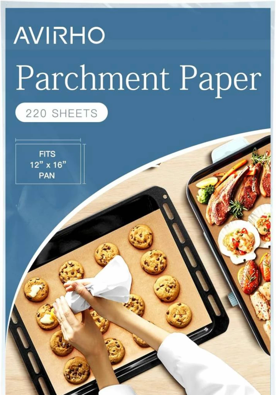Avirho Unbleached Precut Parchment Paper 9x13 Inch - 70 Sheets for Baking, Air Fryer, Grilling & Cooking, Non-Stick Baking Sheets for Bread, Cookies, Cupcakes