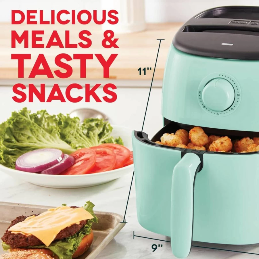 DASH 6 Qt Air Fryer Oven, 1700W Compact Electric Air Fryer with Auto Shut Off, Large Basket for Healthy Cooking, Black - Ideal for Small Spaces & Family Use